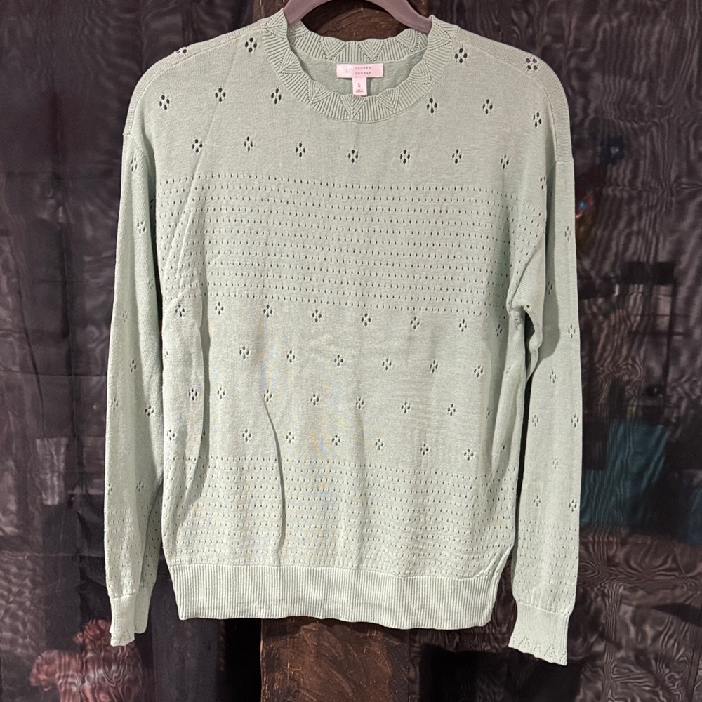 LC Lauren Conrad Light Green Crewneck Sweater